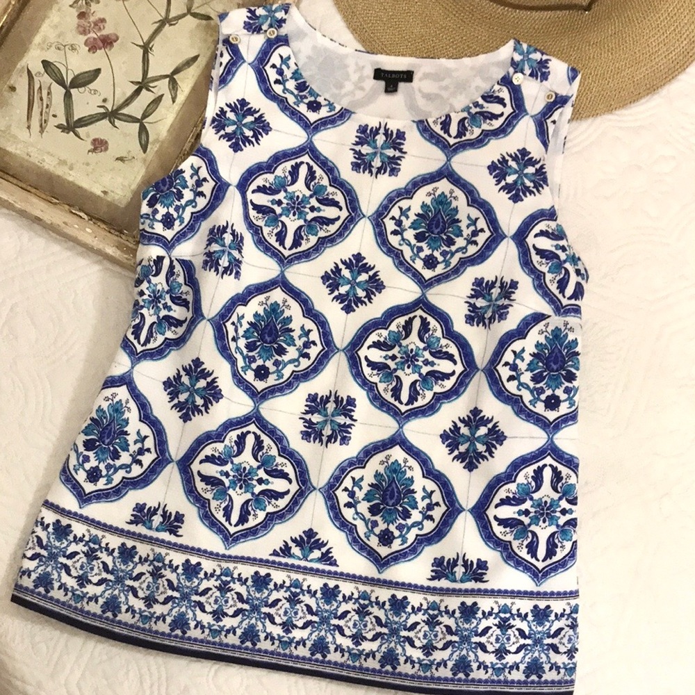 Talbots Medallion Print Shell Top - image 4